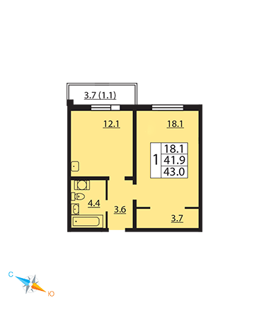 1 к 43 3483000